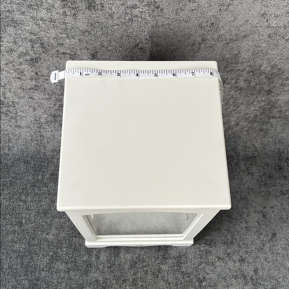 White Wooden Display Case with Mirrored Back - Picture 13 of 15